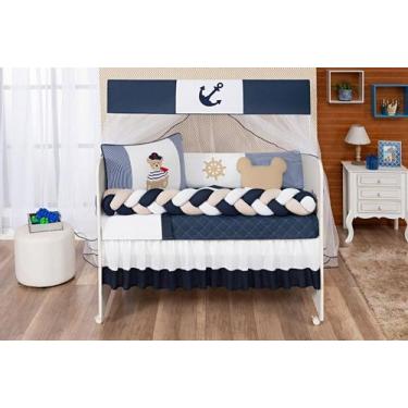 Imagem de Kit Jogo De Berço Marinheiro Kit Americano Bebe Trançado - Jm Enxovais