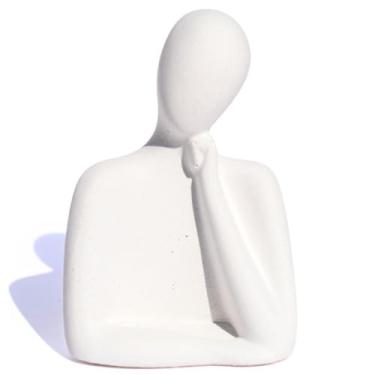 Imagem de Estátua Decorativa Família Mãe 8cm em Cimento Artesanal (Branco)