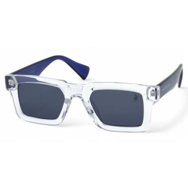 Imagem de Óculos de Sol Unissex Polo London Club, design estiloso e casual com Lente Proteção UV400 - Kit contém Case Couro ECO (Azul cristal)