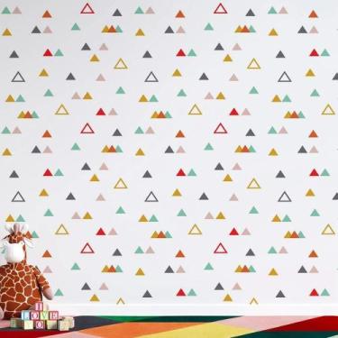 Imagem de Papel de Parede Triângulos Coloridos - AloPapers, 2,00m de largura, 2.