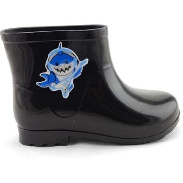 Imagem de Bota Infantil Galocha Charmosinha Menino Tubarão Baby Shark Confortáve