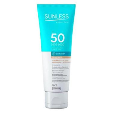 Imagem de Prot facial sunless fps50 toque seco base bege claro 60g - FARMAX SOLA