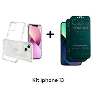 Imagem de Kit Privacidade Com 2UN Películas Anti Espião 9D Fosca + 1UN Capa Capi