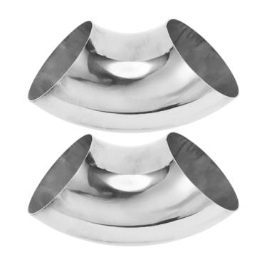 Imagem de Motoforti 2 peças 90 graus mandril curva cotovelo carro modificado tubo de escape tubulação 10.2 cm espessura OD 1,2 mm/18GA 102x235x1,2 mm 304 tom prata aço inoxidável 304