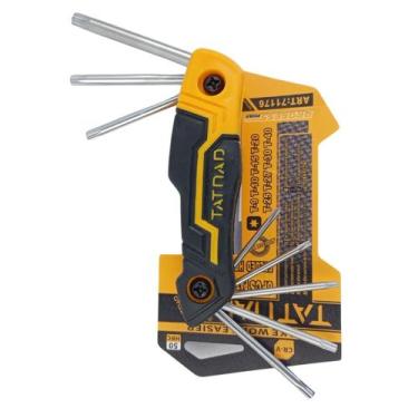 Imagem de Jogo De Chaves Torx T9 A T40 Furo Guia Tipo Canivete Dobrável Compacto