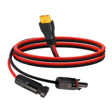 Imagem de TMH Cabo de extensão de carga solar para XT60 10AWG - 1,8 m, conector solar para cabo adaptador XT60, isolamento de PVC para painel solar, estação de energia portátil, gerador solar (pacote com 1)