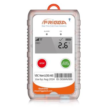 Imagem de Frigga V5C Non Li 4G/5G Registrador De Dados De Temperatura Em Tempo Real De Uso Único 28800 Pontos Monitor De Posicionamento Remoto Digital De Temperatura E Umidade 60 Dias Logística De Cadeia Fria