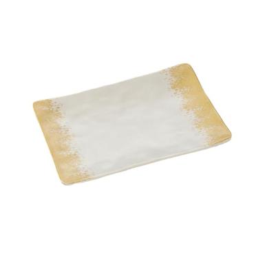 Imagem de Prato retangular de restaurante de churrasco, prato de acompanhamento de restaurante de porcelana imitação-F8010