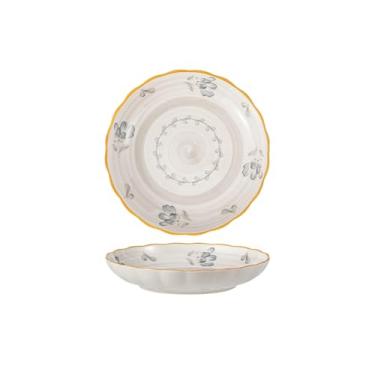 Imagem de Conjunto criativo de tigela e prato personalizados de estilo japonês, tigela de cerâmica doméstica e tigela de sopa - prato de 20 cm - flores desabrochando na rua