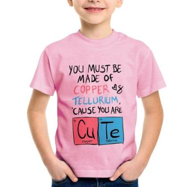 Imagem de Camiseta Infantil Made of Cooper Cute - Foca na Moda, Rosa bebê, 12