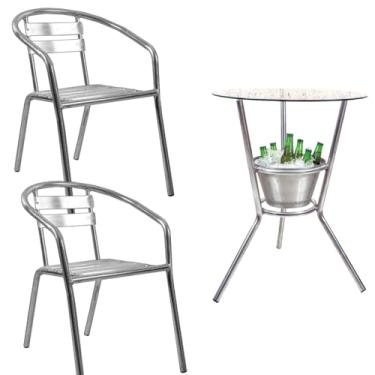 Imagem de Kit 2 Cadeiras + Mesa Alumínio para Varanda e Área Externa