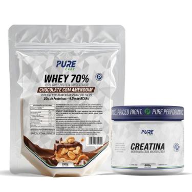 Imagem de Kit Whey Protein 70% Concentrado 900g + Creatina 500g Pure - Pure Athl
