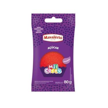 Imagem de Açúcar Color Vermelho Mil Cores 80g - Mavalério Unidade - Mavalerio
