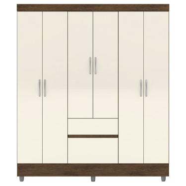 Imagem de Guarda Roupa Casal 6P 2G 153 cm 10091 Imbuia Champanhe VLR