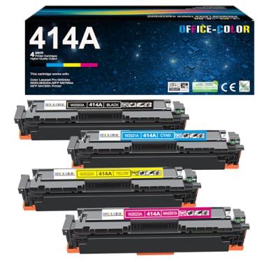 Imagem de Cartuchos de toner 414A pacote com 4 de substituição para HP Color Laserjet Pro MFP M479fdw MFP M479fdn, Enterprise MFP M454dw M454dn M480f M479 M454 Tinta de impressora (preto, ciano, magenta