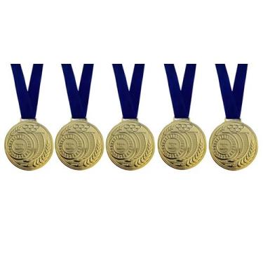 Imagem de Kit 5 Medalhas Honra ao Mérito Ouro Prata Bronze Metalizado - CRESPAR,
