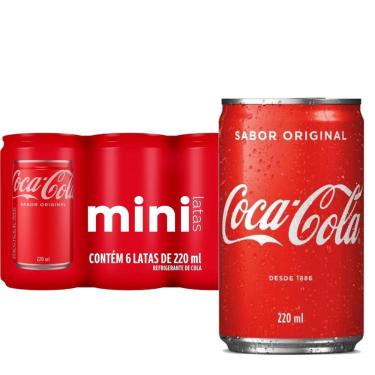 Imagem de Refrigerante Coca Cola Lata 220Ml (6 Latas)
