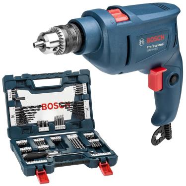 Imagem de Furadeira gsb 450 re 127V + Kit Pontas e Brocas V-Line 91 Peças Bosch