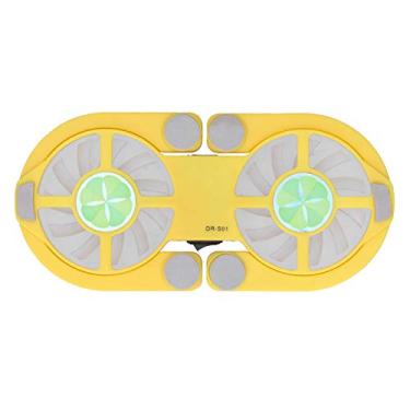 Imagem de Almofada de Resfriamento Dobrável para Laptop USB Com Ventiladores Duplos 500RPM-2500RPM Baixo Não, Elegante Com Luzes LED para Notebooks (Amarelo)