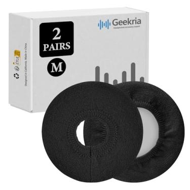 Imagem de Geekria 2 pares de capas de fone de ouvido de malha (certificado de segurança do produto), lavável e extensível para fones de ouvido, protetor de fone de ouvido (tamanho M/preto)