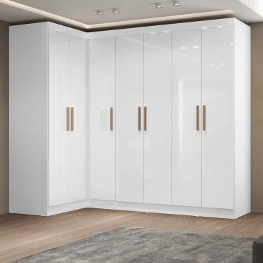 Imagem de Guarda-roupa de Canto Modulado 7 Portas Paris Branco