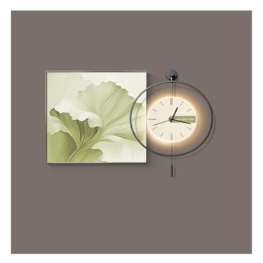 Imagem de Pintura decorativa com relógio Relógio de parede decorativo para sala de estar, arandela quadrada redonda moderna 3D, relógio de parede silencioso sem tique-taque, escultura de arte suspensa para quar