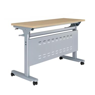 Imagem de Mesa dobrável para sala de conferências, mesa de treinamento móvel com rodas para negociação, vendas, escritório, lojas, reuniões, 1 pacote, 160 x 60 x 75 cm