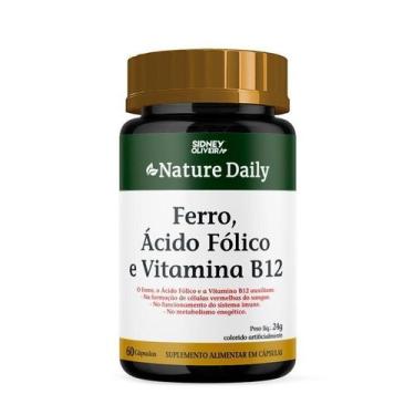 Imagem de Ácido Fólico, Ferro Vitamina B12 60 Cápsulas Sidney Oliveira