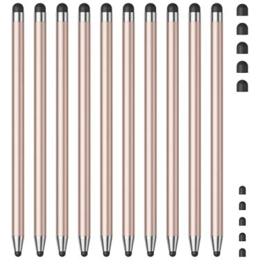 Imagem de Caneta Stylus (10 peças), caneta Stylus para tela sensível ao toque, alta precisão e sensibilidade para smartphone e tablets Android, compatível com todas as telas sensíveis ao toque capacitivas (ouro