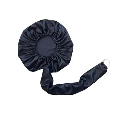 Imagem de Kit 2 Touca Difusora Secadora Cetim Seda Anti Frizz Preta