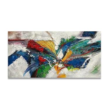 Imagem de The Fusion Between Lines Flower Canvas Wall Art Abstrata Floral Pintura Moderna Blooming Bouquet Imagem Impressa 160 x 80 cm