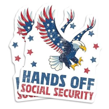 Imagem de Ímã de Segurança Social Hands Off - Águia Patriótica - Geladeira Decorativa - Orgulho Americano - Tema dos EUA - Material Durável para Caixa de Ferramentas de Carro Caminhão Qualquer Superfície de