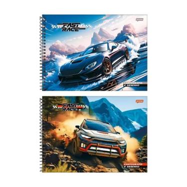 Imagem de Caderno Espiral Cartografico 80Fls Carros Fast Race Jandaia