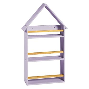 Imagem de Prateleira Casinha 106x68x10cm Infantil Lilás/Amêndoa