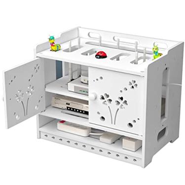 Imagem de CUTPOIY Prateleira flutuante para armários, caixas de roteador WiFi, decoração de parede, armazenamento decodificador de TV, B-40 x 26 x 33 cm
