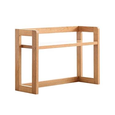 Imagem de FTOQWZXV Estante de livros de mesa, estante de livros aberta, de madeira, pequena, arquivo, revista, CDs, quarto, cozinha, altura de 40 cm, para escritório e casa