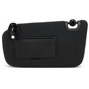 Imagem de Viseira de sol preta do lado esquerdo do motorista com teto solar para 2012-2016 para Nissan para LEAF, 2013-2019 para Nissan para Sentra, conjunto de substituição 268-11645L (com espelho)