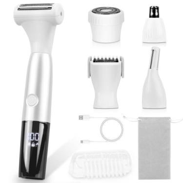 Imagem de Aparador de biquíni Vnina 5 em 1, barbeador elétrico recarregável IPX7