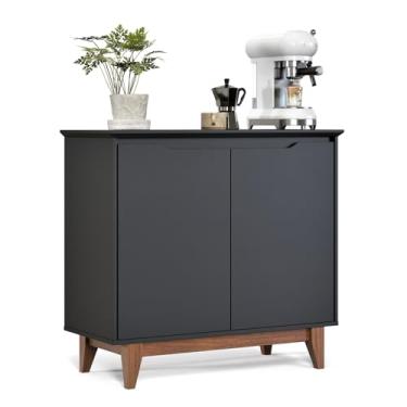 Imagem de Aparador De Cozinha Balcão Sala Jantar Buffet Flow 2 Portas Organizador (PRETO)