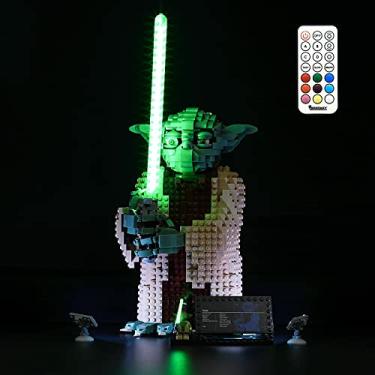 Imagem de BRIKSMAX Kit de iluminação LED para Yoda – Compatível com Lego 75255 modelo de blocos de construção - não inclui o conjunto Lego (versão de controle remoto)