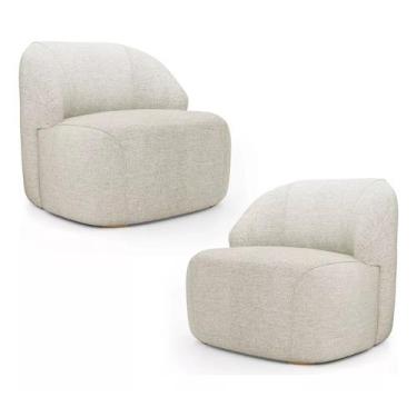 Imagem de Kit 2 Poltronas Organica Eloa Linho Bege - Londrilar - LM DECOR