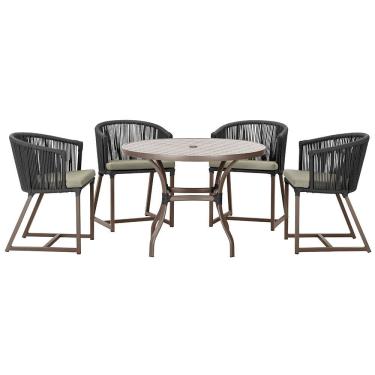 Imagem de Mesa com 4 Cadeiras de Jantar Roma 100cm e Noronha em Aluminío