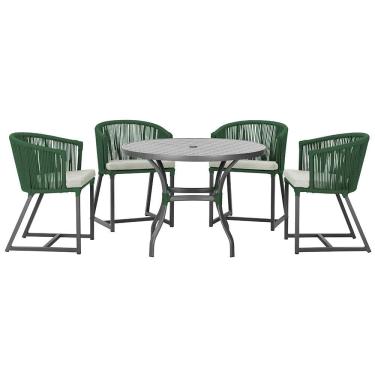 Imagem de Mesa com 4 Cadeiras de Jantar Roma 100cm e Noronha em Aluminío
