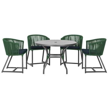 Imagem de Mesa com 4 Cadeiras de Jantar Roma 100cm e Noronha em Aluminío