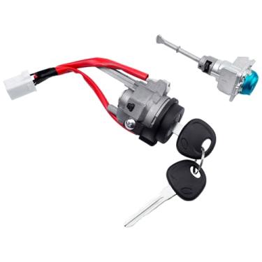 Imagem de Conjunto de cilindro de interruptor de ignição e fechadura de porta com 2 chaves de substituição para 81905-F2000 81910-F0000 Adequado para Hyundai Elantra 2015 2016 2017 2018 2019 2020