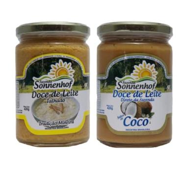 Imagem de Doce de Leite Cremoso Pastoso - 1 Talhado + 1 com Coco 420g cada - Fazenda Sonnenhof