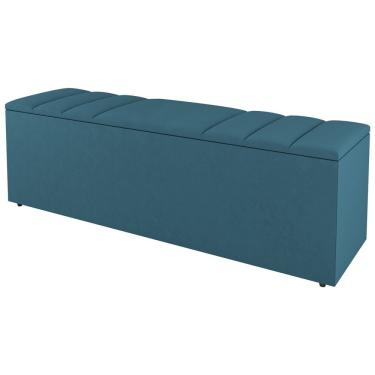 Imagem de Calçadeira Baú Queen Size Grace 160Cm Suede Turquesa