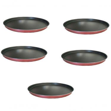 Imagem de Jogo 5 Formas De Pizza Assadeiras Antiaderentes Nº35 Cereja