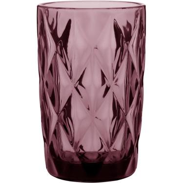 Imagem de Copo Long Drink 13X8X8Cm 370Ml Vidro Rosa 6Pç