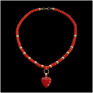 Imagem de Colar Cristal E Coração Vermelho